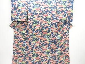 大正ロマン　地紙に草花模様着物